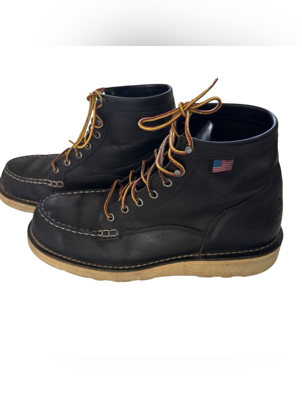 Danner Bull Run Moc Toe boots 6” Black 10.5 D leather work boots